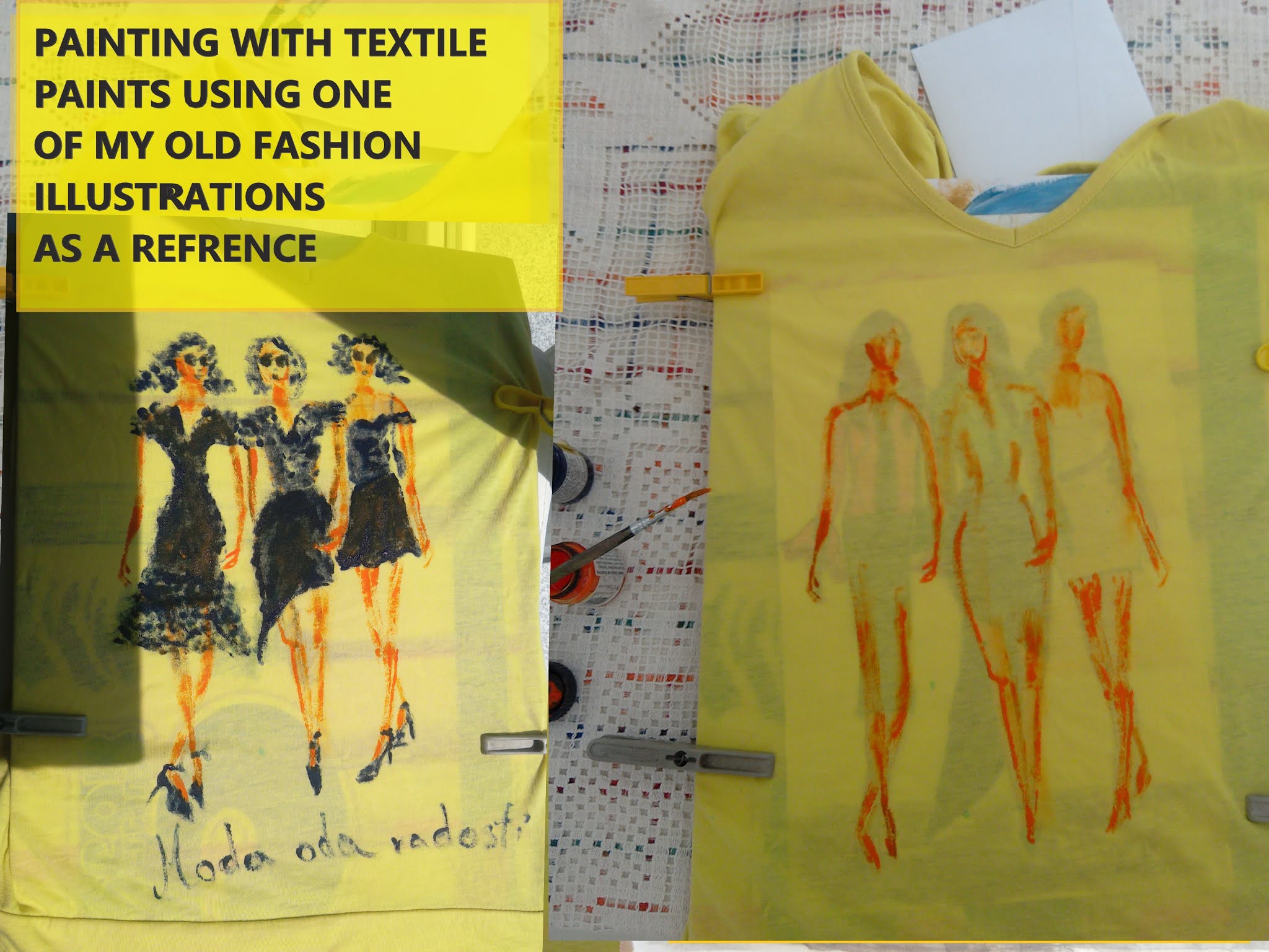 #modaodaradosti FRIDAY FASHION ILLUSTRATION: painting on textile