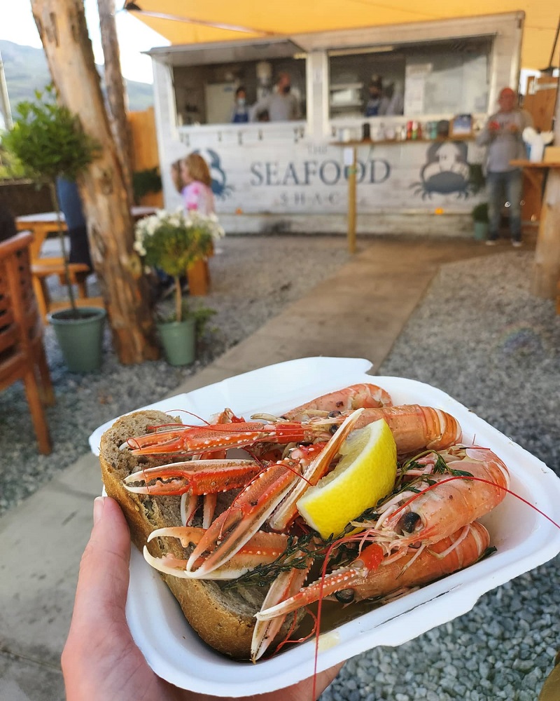 Langoustines in garlic butter, at the Seafood Shack in Ullapool