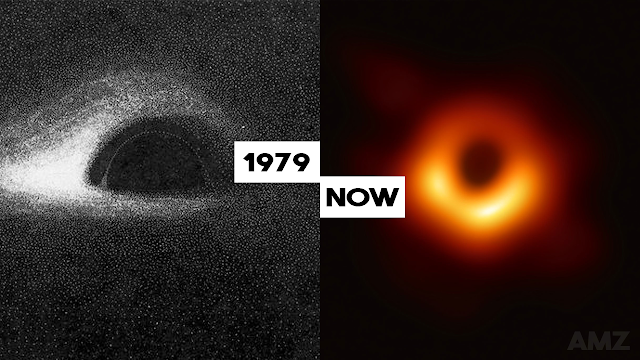 Gambar lubang hitam dulu dibandingkan dengan sekarang