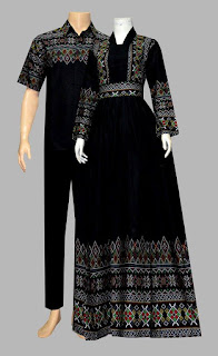 Model Baju Gamis Batik Katun D1925 hitam