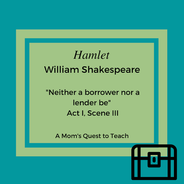 suitcase clip art; "Neither a lender nor a borrower be" Hamlet