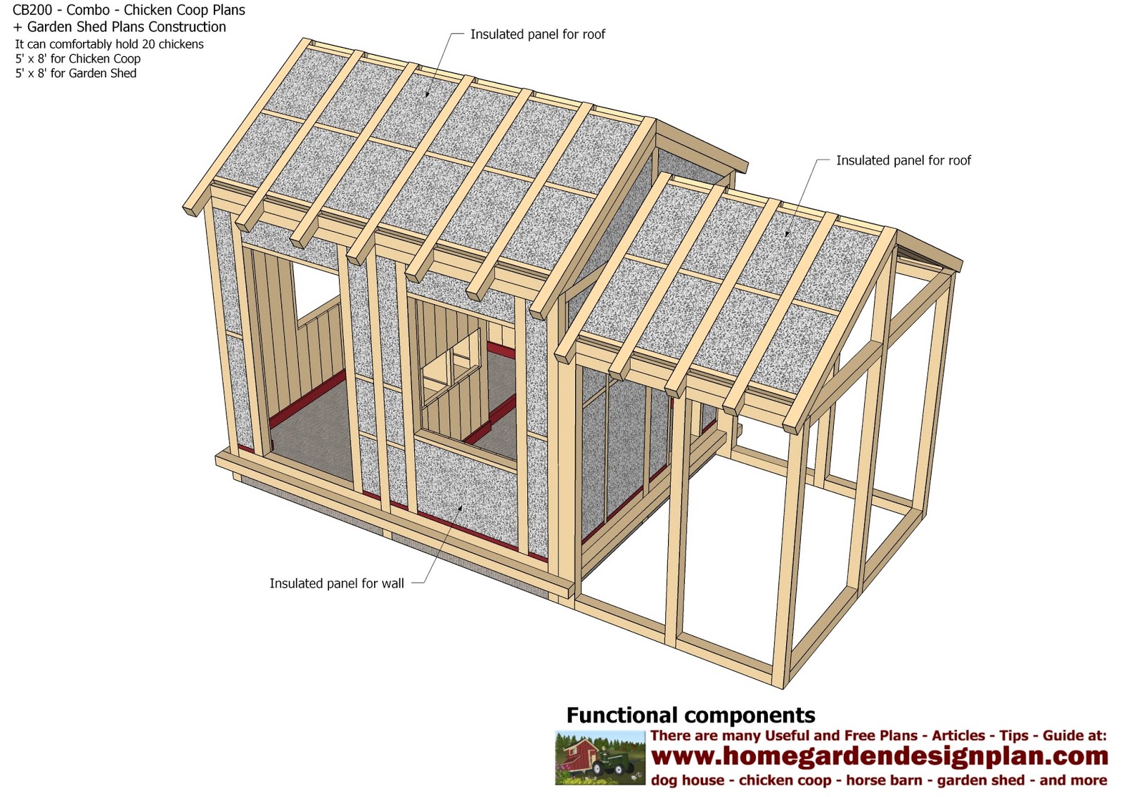 Shed Plans Building: CB200 Combo Plans Chicken Coop Plans ...