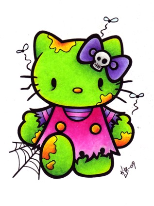  Kitty Coloring on Another Hello Kitty Zombie Drawing