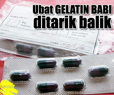 Ubat gelatin babi ditarik balik