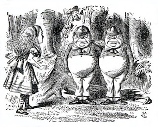 Twin brothers Tweedledum and Tweedledee