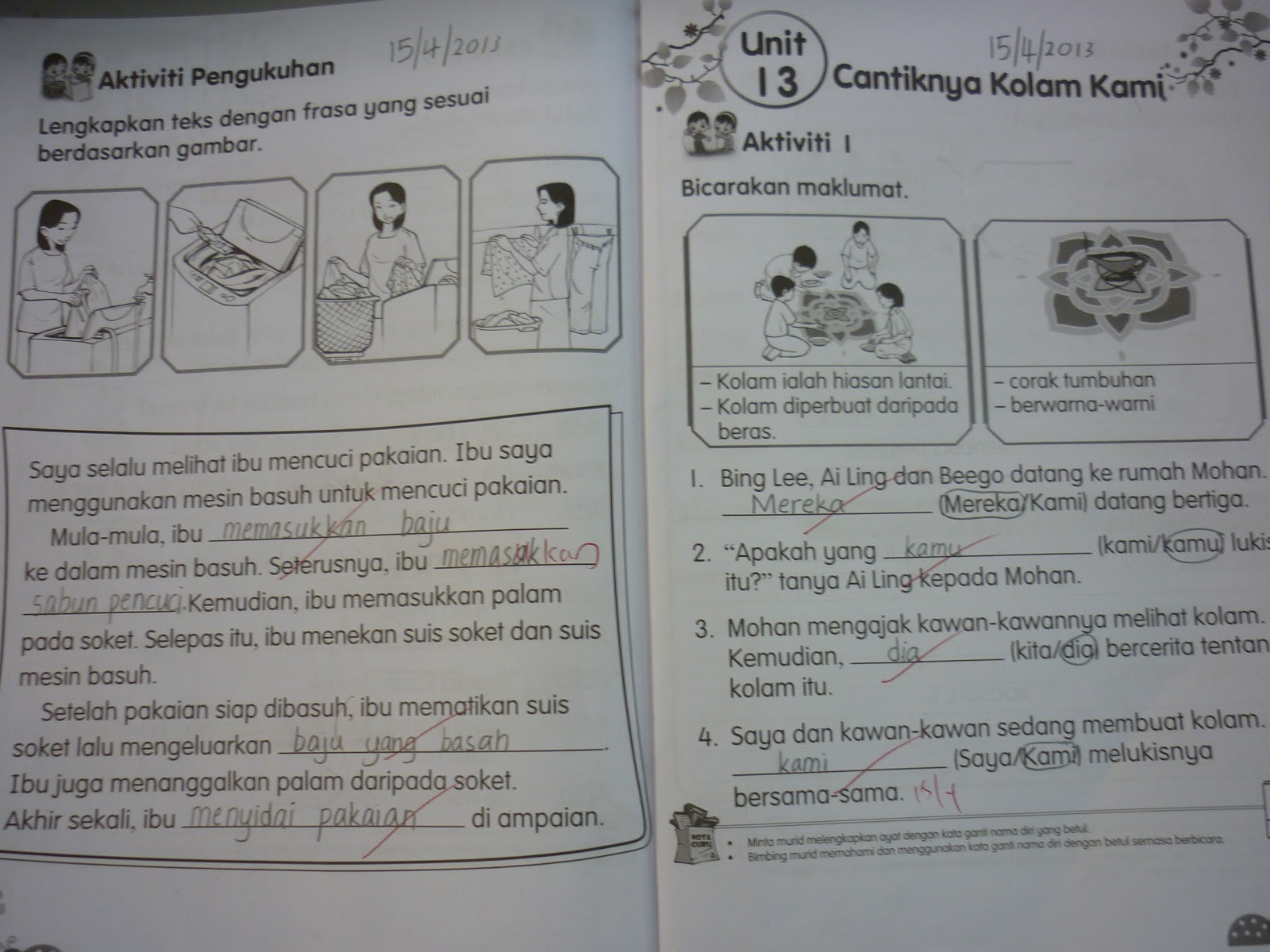 PENGAJARAN DAN PEMBELAJARAN Laihan Buku Aktiviti Tahun 2