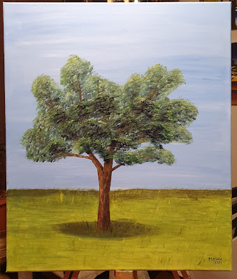 Peinture sur toile Masha L'arbre étape 4