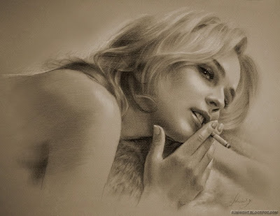 Black and White pencil drawing of Celebrities