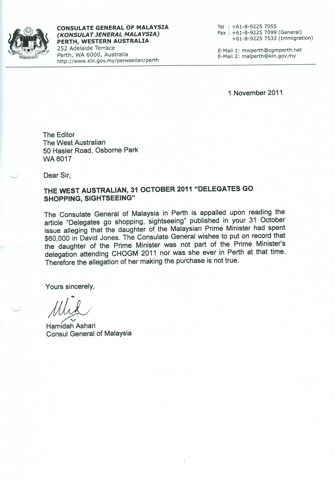 Contoh Surat Kiriman Tidak Rasmi Kepada Perdana Menteri 