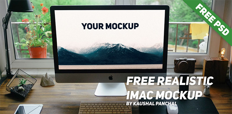 Free Realistic iMac Mockup