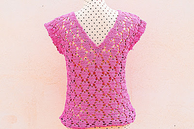 8 - Crochet IMAGENES Blusa de corazones muy fácil y sencilla. MAJOVEL CROCHET