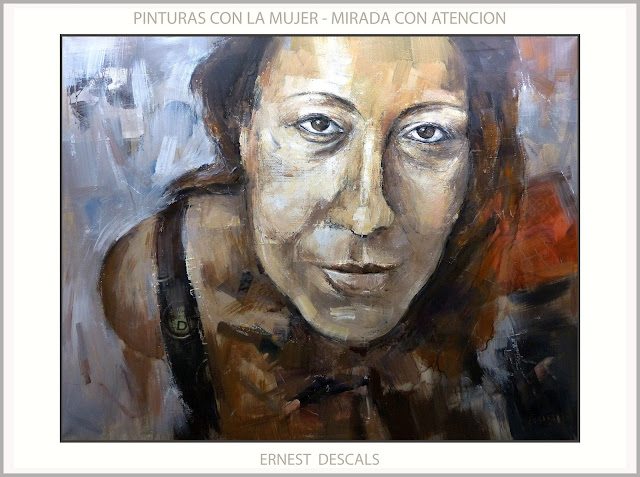 PINTURAS-MUJERES-PINTURA-MUJER-RETRATO-MIRADA-ATENCION-ARTISTA-PINTOR-ERNEST DESCALS-