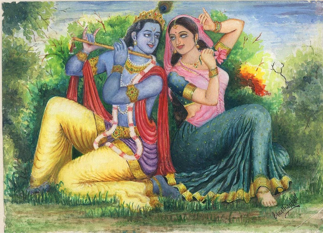 Radha Krishna Drawing