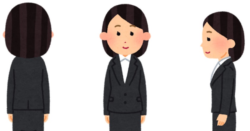 いろいろな角度から見た女性会社員のイラスト かわいいフリー素材集 いらすとや