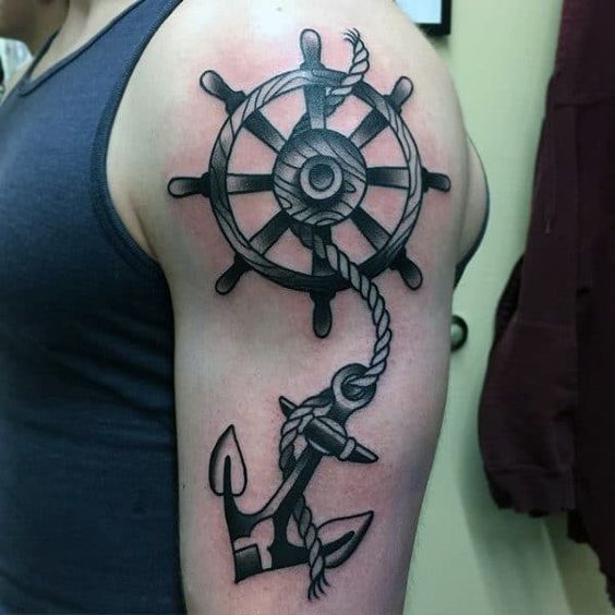 anchor-ship-wheel-arm-tattoo