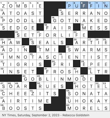 Rex Parker Does the NYT Crossword Puzzle: Rhyming title character