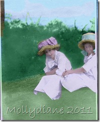 Easter bonnets Ivah and Marion 1908