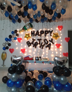 Romantic room decoration for husbands birthday at home