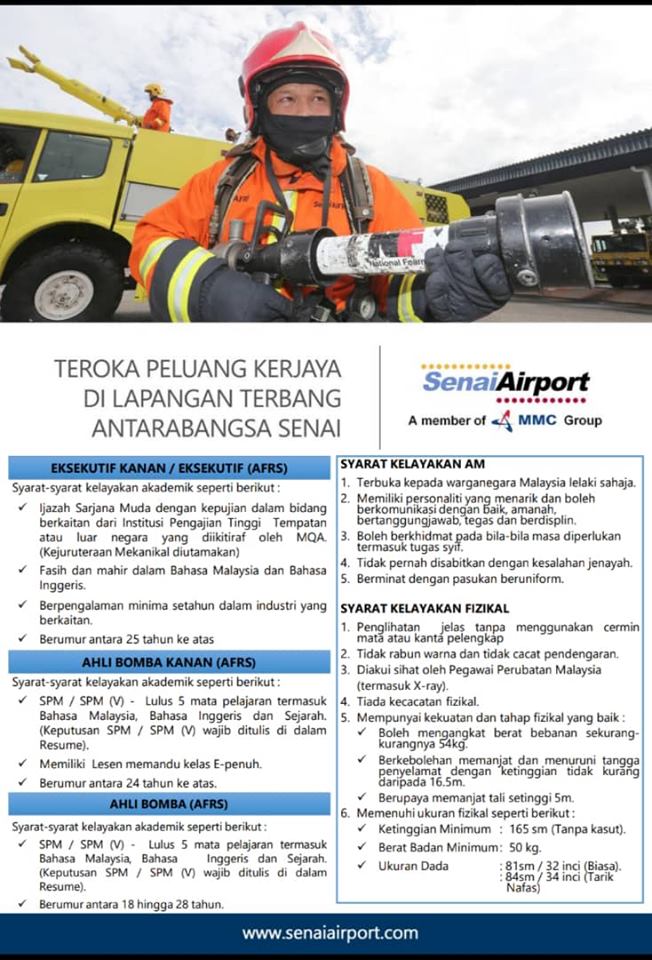 Iklan Jawatan Kosong Terkini di Airport Fire and Rescue 