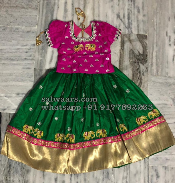 Elephant Design Pretty Kids Lehenga