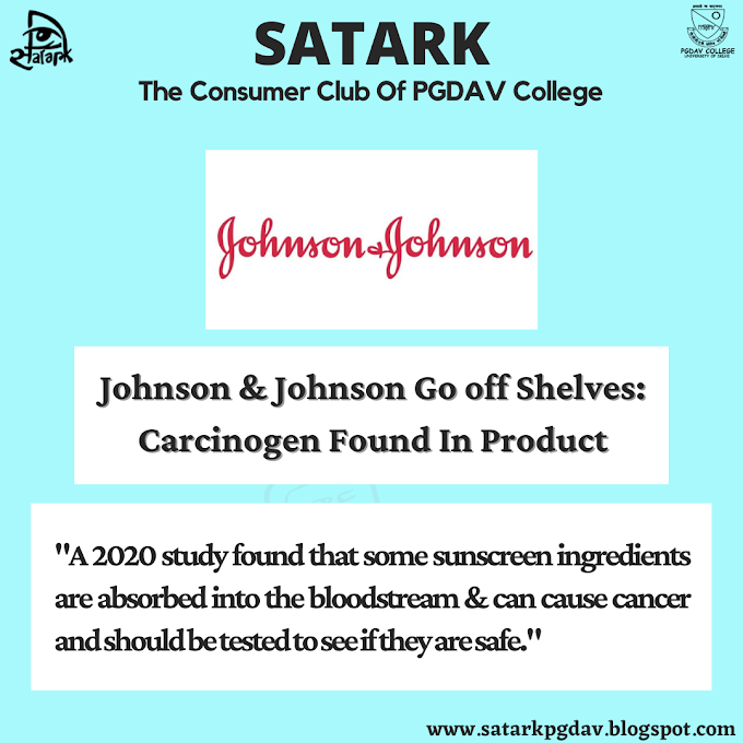 Johnson & Johnson Go off Shelves : Carcinogen Found In Products.