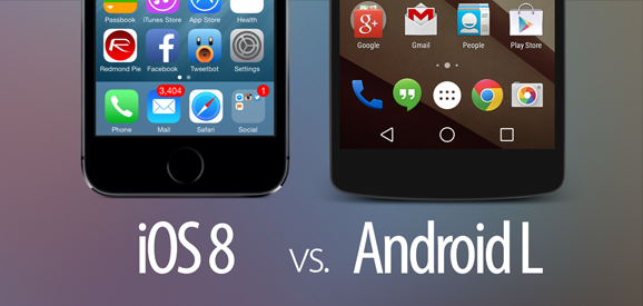 Visual Comparison of iOS 8 vs Android L Features, Icons, UI Elements, Functionality