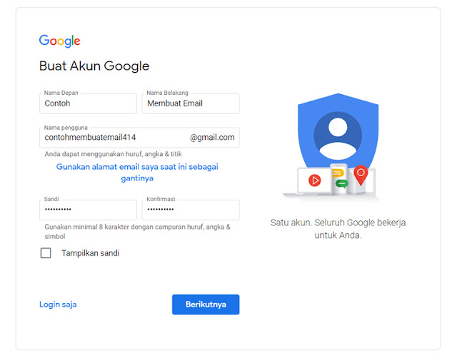 contoh membuat akun google di pc #1