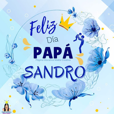 Solapín Feliz Día del Padre - Nombre Sandro para imprimir gratis