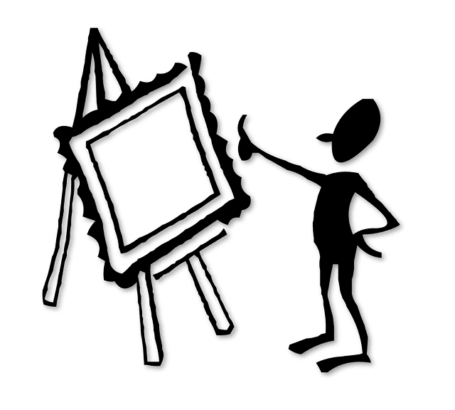 Silhouette of A Man Painting, Silhoutte, Free Clipart