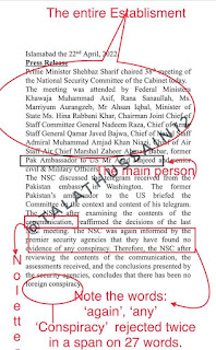 Press Release Of PM Office Islamabad And ISPR To Reject Imran Khan alleged Conspiracy.

NSC Rejected Imran Khan Narrative Of Foreign Conspiracy