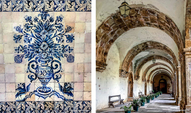 Coimbra: Claustro do Convento de Santa Clara-A-Nova painel de azulejos da Faculdade de Direito da Universidade de Coimbra