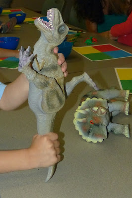 Dinosaur activities and books - fun science, math, and of course literacy.  I love the Jurassic sand idea!