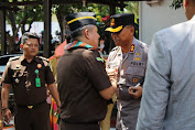 Kapolres Hadiri Kunjungan Kajati Sulsel di Jalan Lasiming Kota Parepare