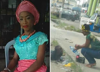  Photos: Lady accused of witchcraft in Sapele, allegedly brutally beaten by soldiers and left to die on the street