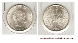 100 pesetas españa franco plata 1966