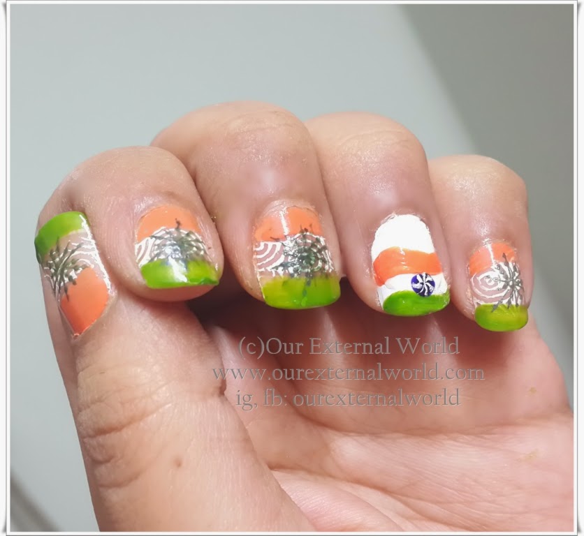 Easy Indian Independence Day Nail Art Tutorial | नेल आर्ट In Hindi |  IndianNailArt - YouTube