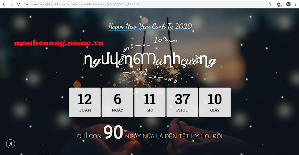 Template đếm ngược tết 2020 cho Blogspot