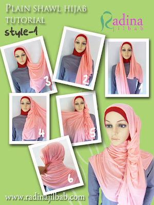 Cara Memakai Plain Shawl Polos (Hijab Kaos)