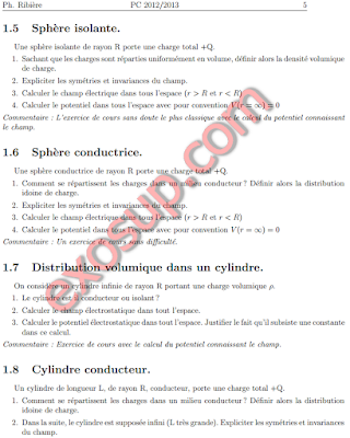 Exercices d’électrostatique et magnétostatique