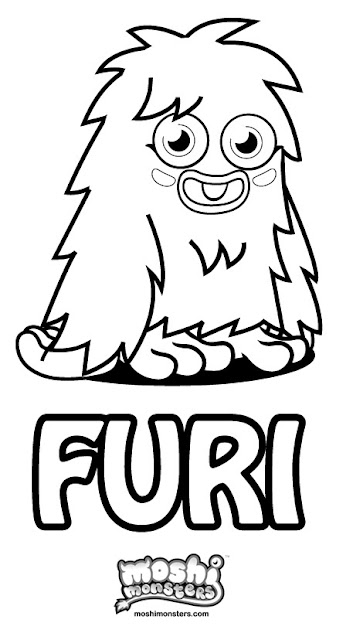 Moshi Monsters Coloring Pages - Furi