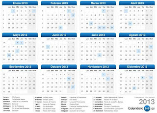 Calendarios PDF 2013