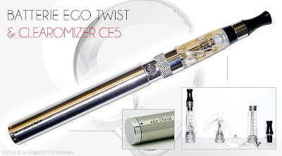 Batterie Ego Twist 900 mAh + Clearomizer CE5