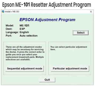 Epson ME-101 Printer Resetter Tool Free Download 2021