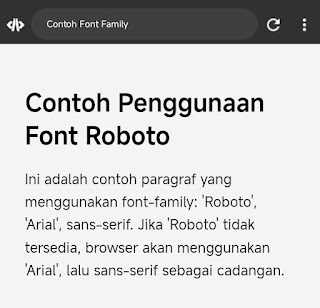 Contoh CSS Font Family