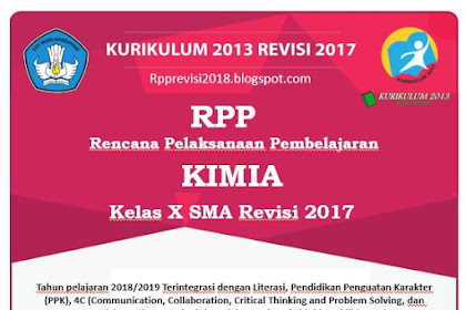 RPP Kimia Kelas X SMA/MA Kurikulum 2013 Revisi 2017 Semester Genap 