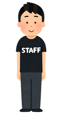 スタッフTシャツを着た人のイラスト（男性）