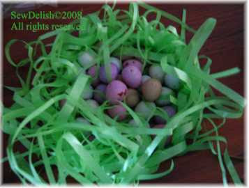 Easter eggs nest green