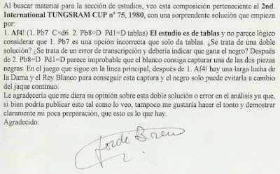 Consulta de Jordi Breu a Joaquín Pérez de Arriaga