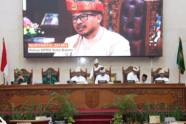 Pimpin Rapat Paripurna HJB ke-194, Ketua DPRD Kota Batam Nuryanto Sampaikan Ini