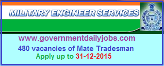 MES RECRUITMENT 2016 APPLY FOR 480 MATE POSTS